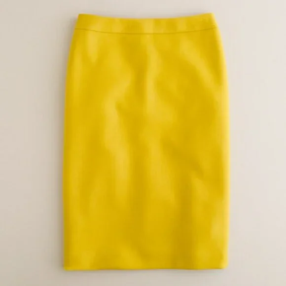 J.Crew No. 2 pencil skirt double-serge wool yellow 6p - Picture 1 of 6